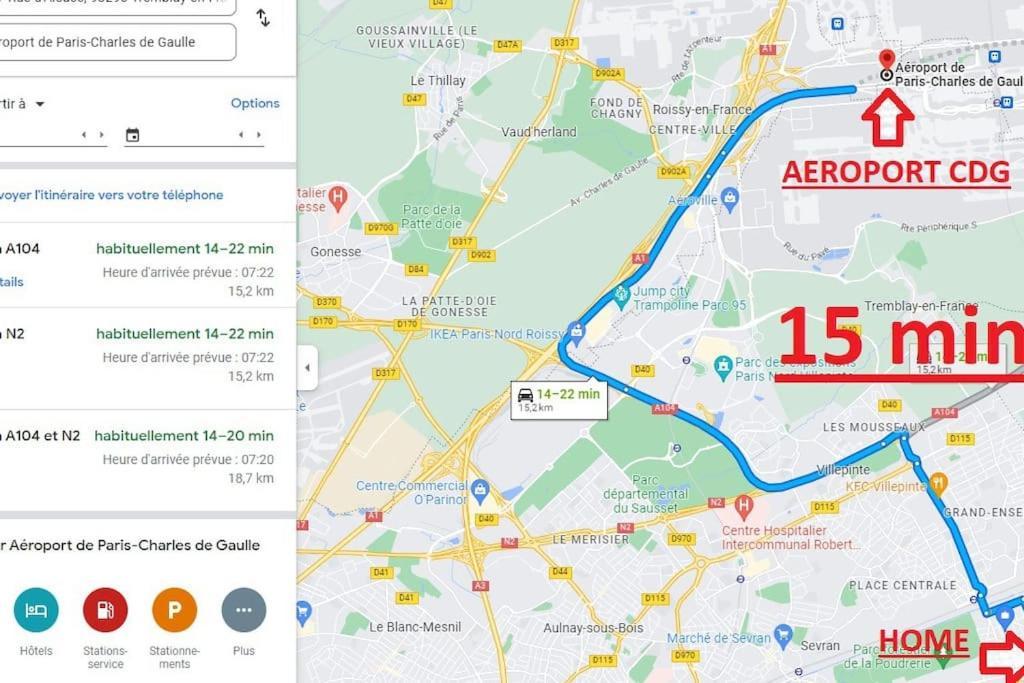 Joli T2, Terrasse Et Jardin, Ideal Pour Familles, A 15 Min De L'Aeroport Roissy Cdg Tremblay-en-France Dış mekan fotoğraf